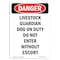 Signmission Safety Sign, OSHA Danger, 10" Height, Aluminum, Livestock Guardian Dog On Duty, Portrait OS-DS-A-710-V-2150 - alternate 1